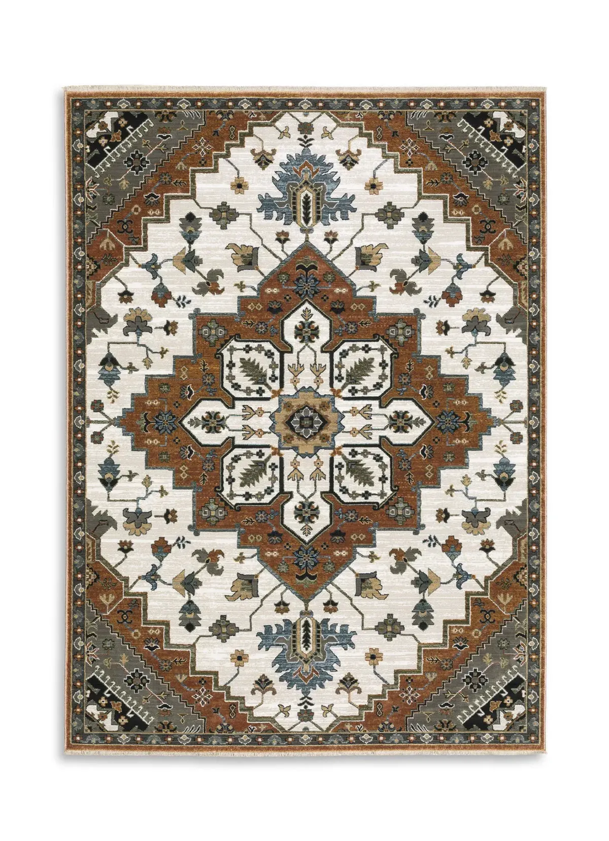 Keira Rust Ivory Area Rug - 3 3  X 5 0 