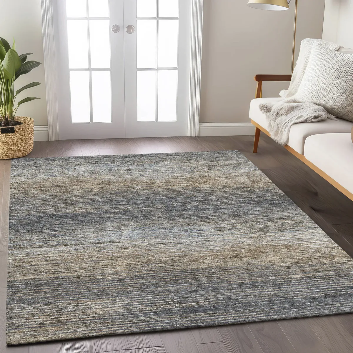 Trevi Pewter Area Rug - 2 6  X 3 10 
