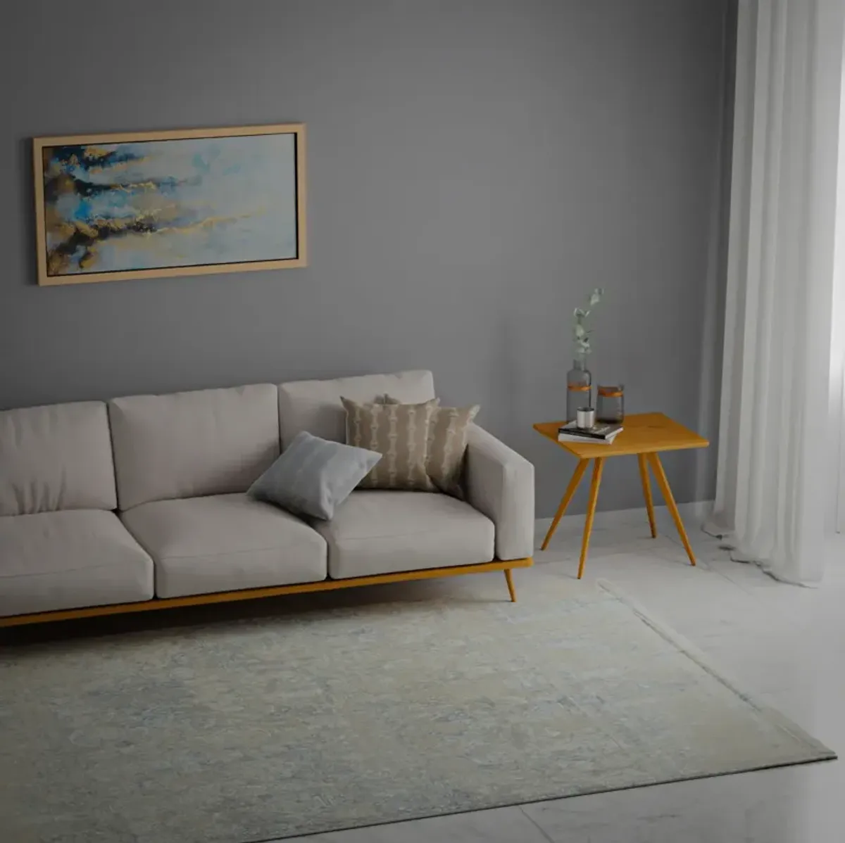 Couture Gray Ivory Area Rug - 2 0  X 3 0 
