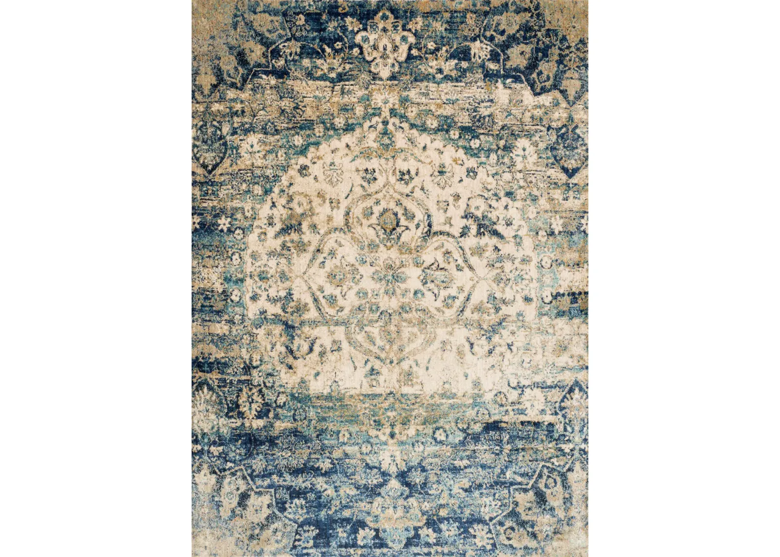 Anastasia Blue Ivory Area Rug - 3 7  X 5 7 