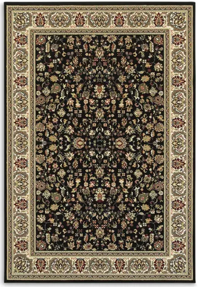 Kashan Black Alabaster Area Rug - 3 10  X 5 5 