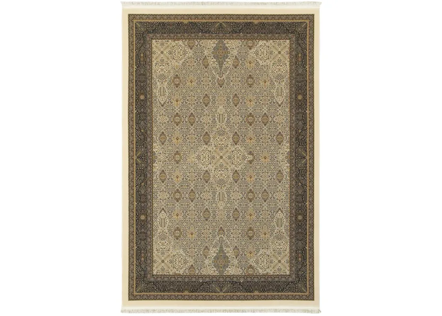 Masterpiece Ivory Black Area Rug - 3 10  X 5 5 