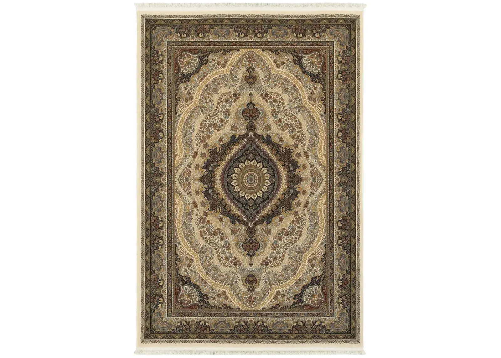 Masterpiece Medallion Ivory Area Rug - 3 10  X 5 5 