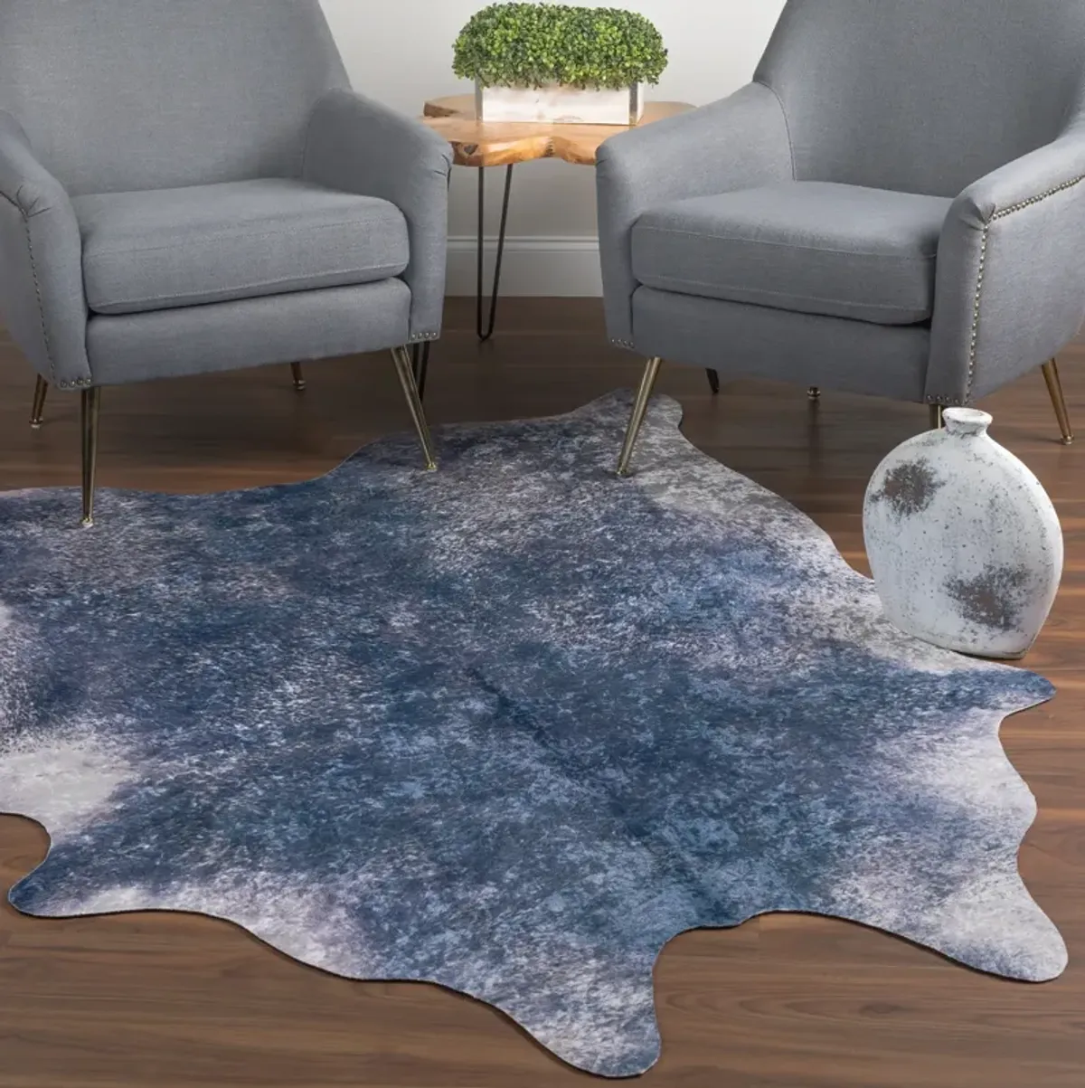 Ranchero Denim Area Rug - 3 6  X 4 4 