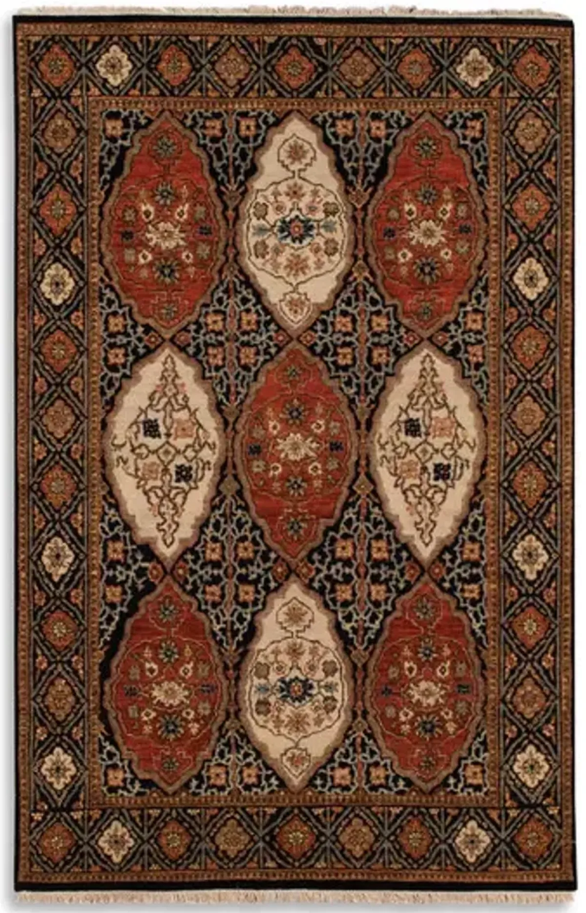 Hand Knotted Area Rug - 4 1  X 6 4 