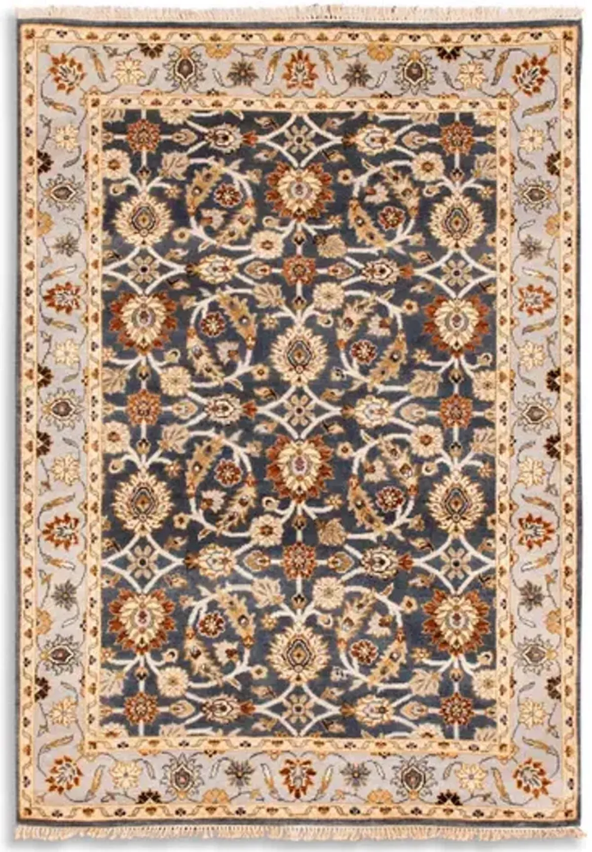 Hand Knotted Area Rug - 4 2  X 5 11 