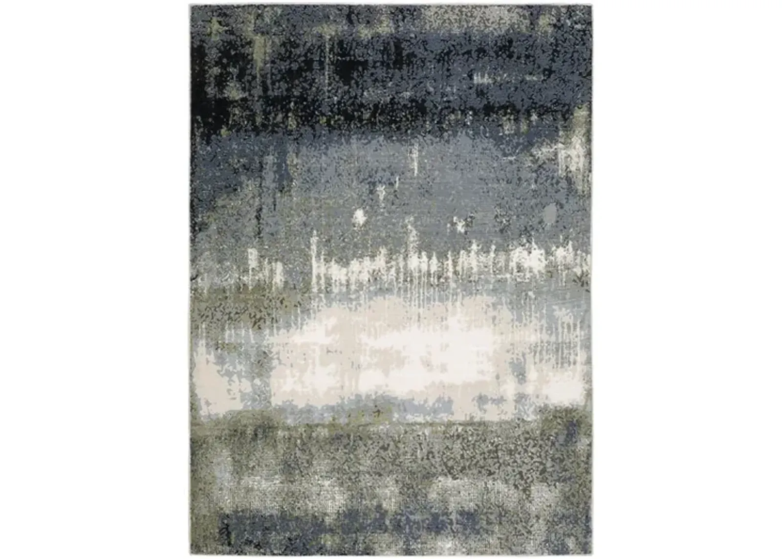 Caravan Blue White Tie Dye Area Rug - 3 3  X 5 0 