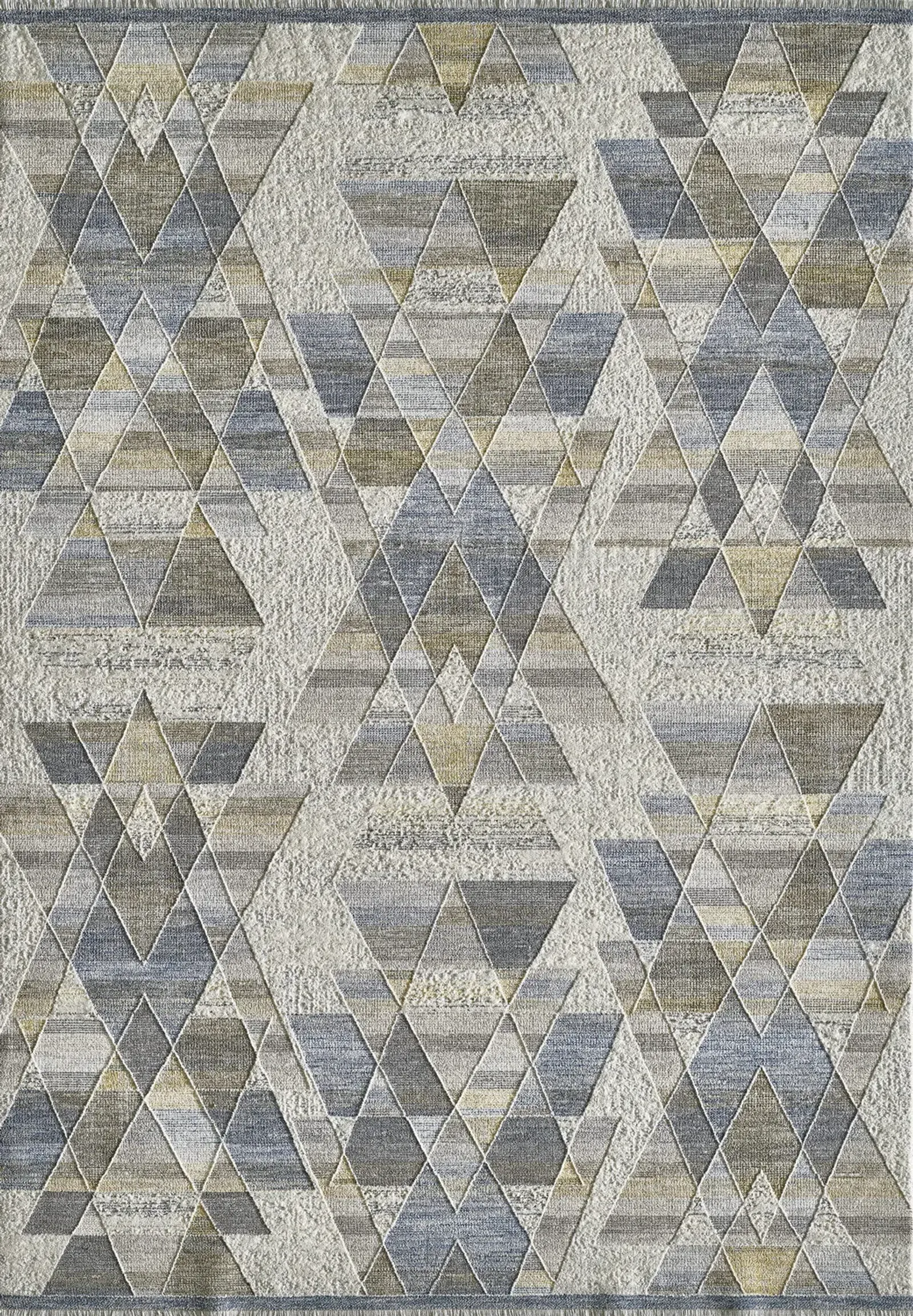 Preston Gold Blue Geo Area Rug - 3 11  X 5 5 