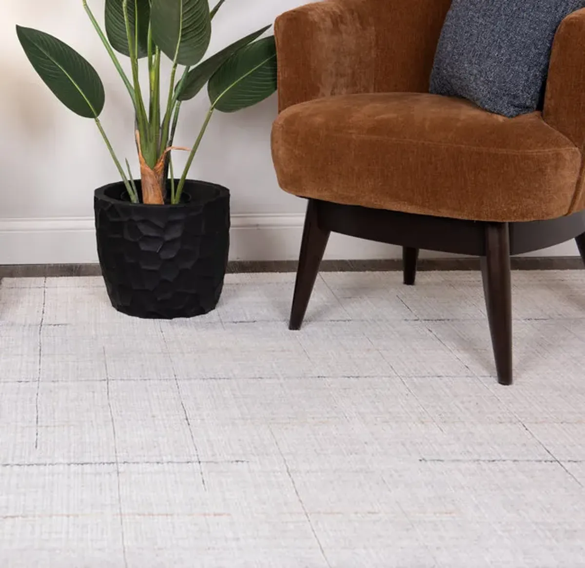 Rhea Cross Hatch Dove Area Rug - 3 6  X 5 6