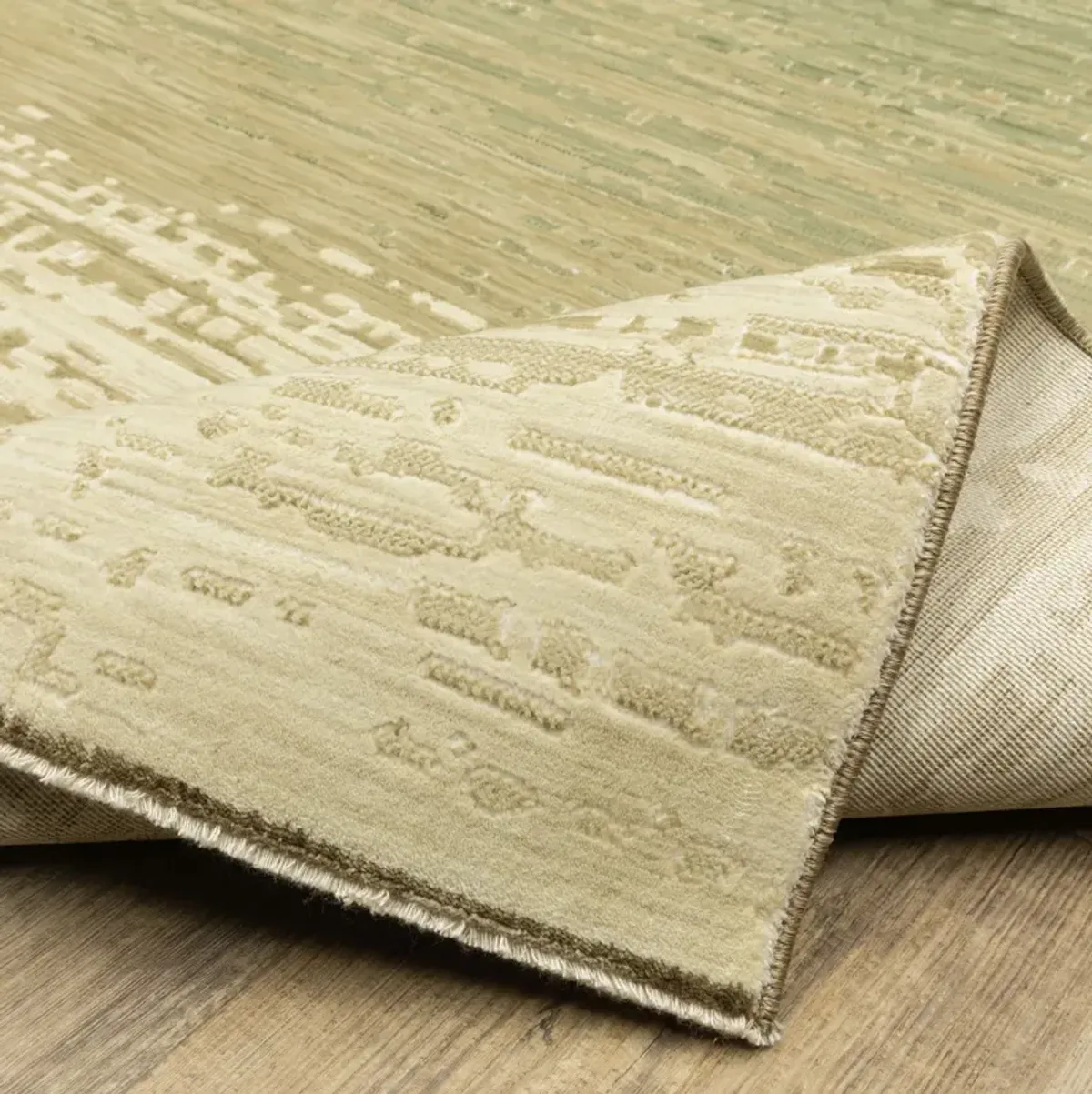 Reed Beige Green Area Rug - 3 3  X 5 0 