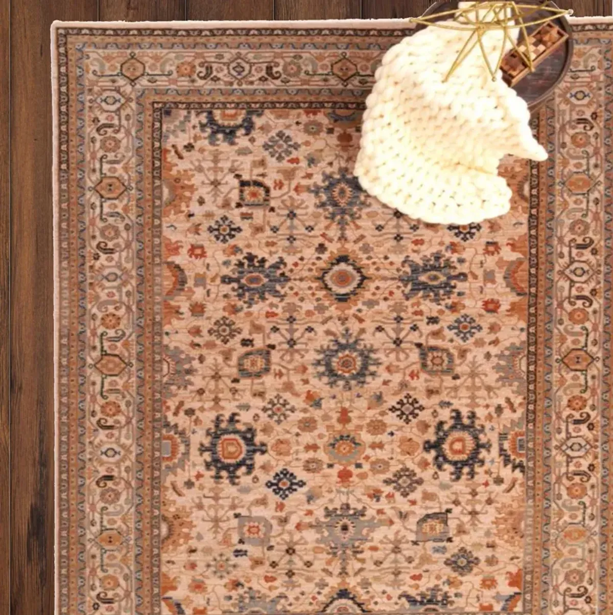 Lineage Keshan Sand 3 11  x 4 11  Area Rug