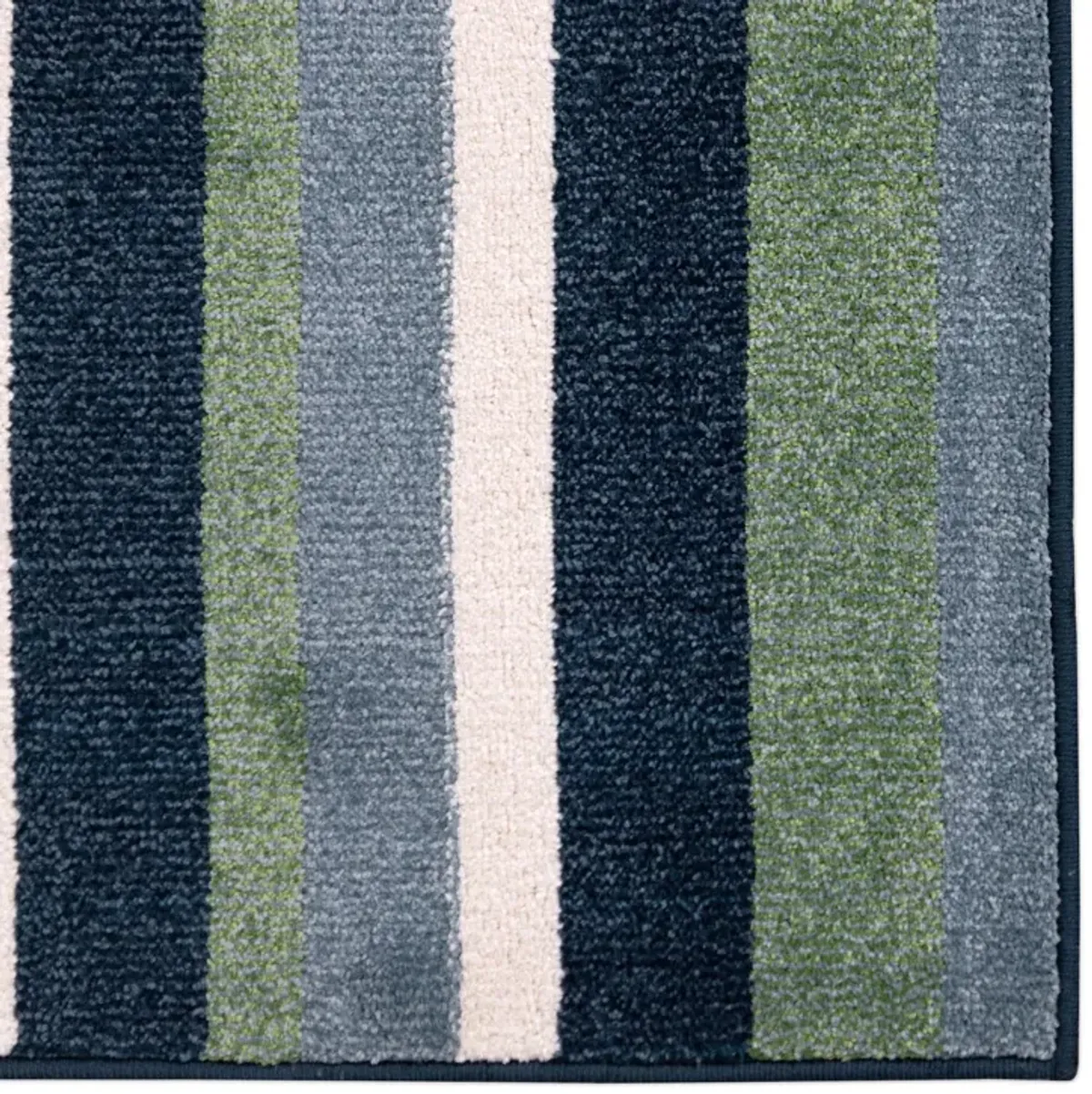 Canopy Stripe Blue - 3 11  x 5 7  Area Rug