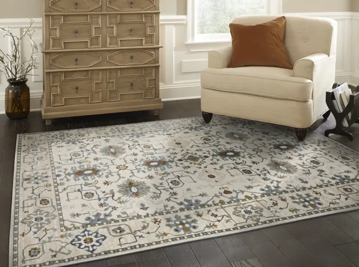 Ellington Ivory Blue 3 10  x 5 5  Area Rug