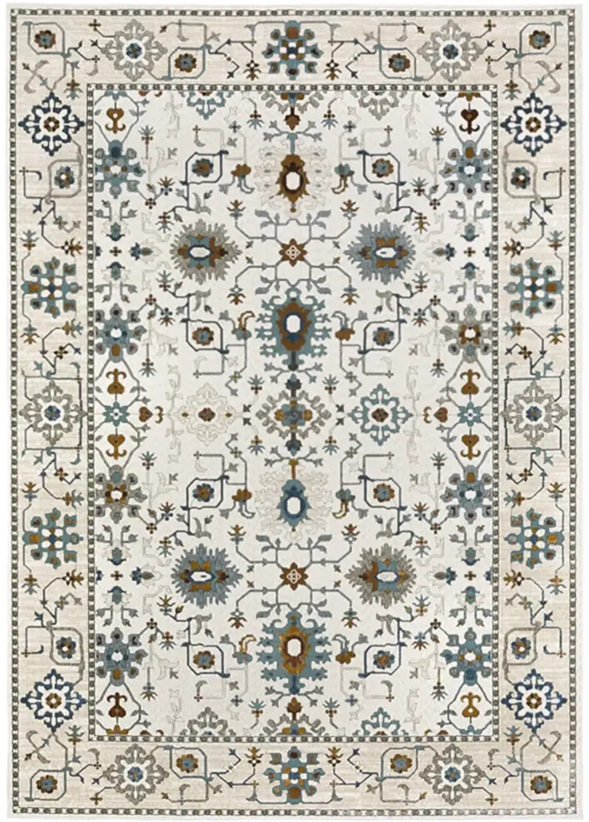 Ellington Ivory Blue 3 10  x 5 5  Area Rug