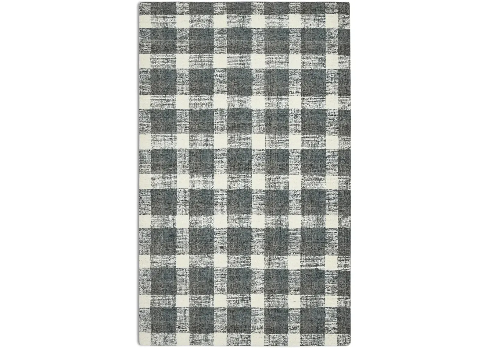 Tartan Dark Gray Area Rug - 3 6  X 5 6 