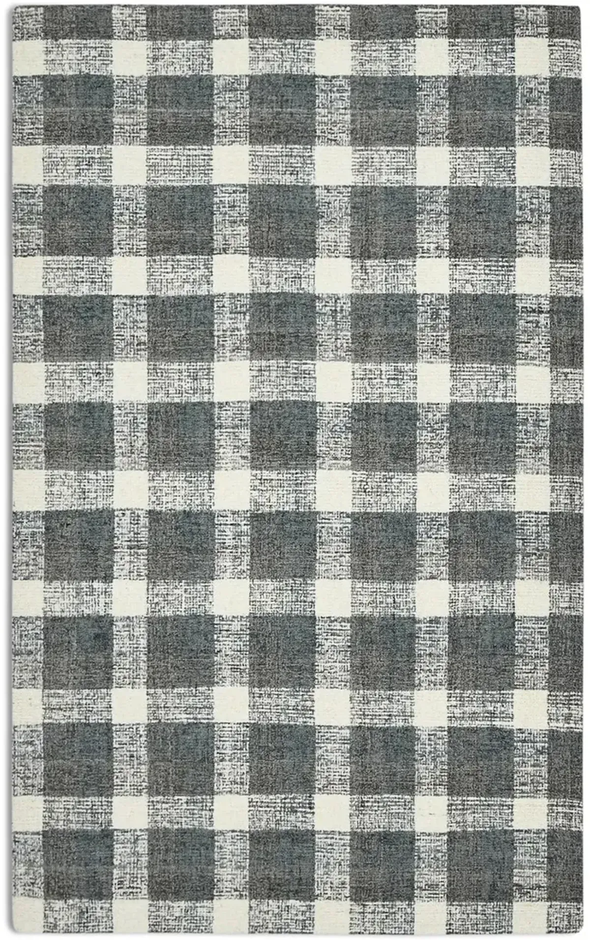 Tartan Dark Gray Area Rug - 3 6  X 5 6 