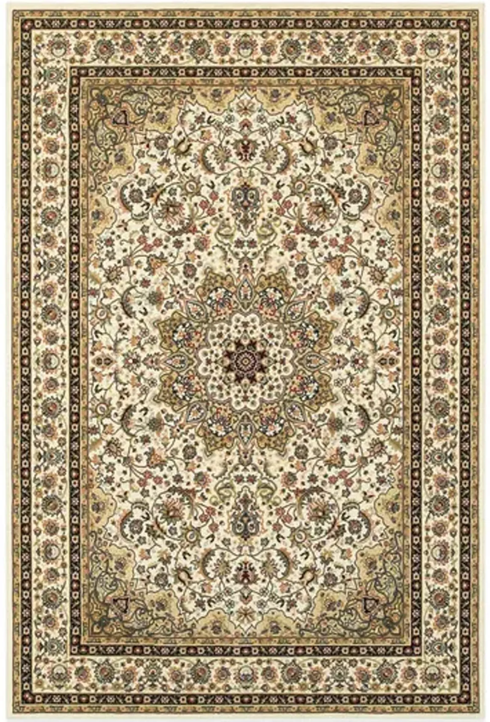 Kashan Alabaster Medallion Area Rug - 5 3  X 7 6 