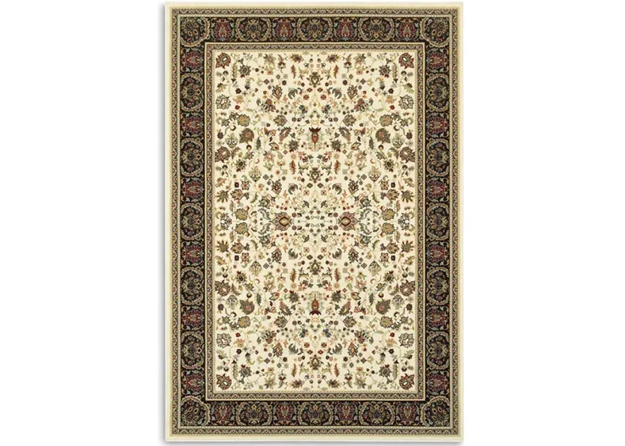 Kashan Alabaster Black Area Rug - 5 3  X 7 6 