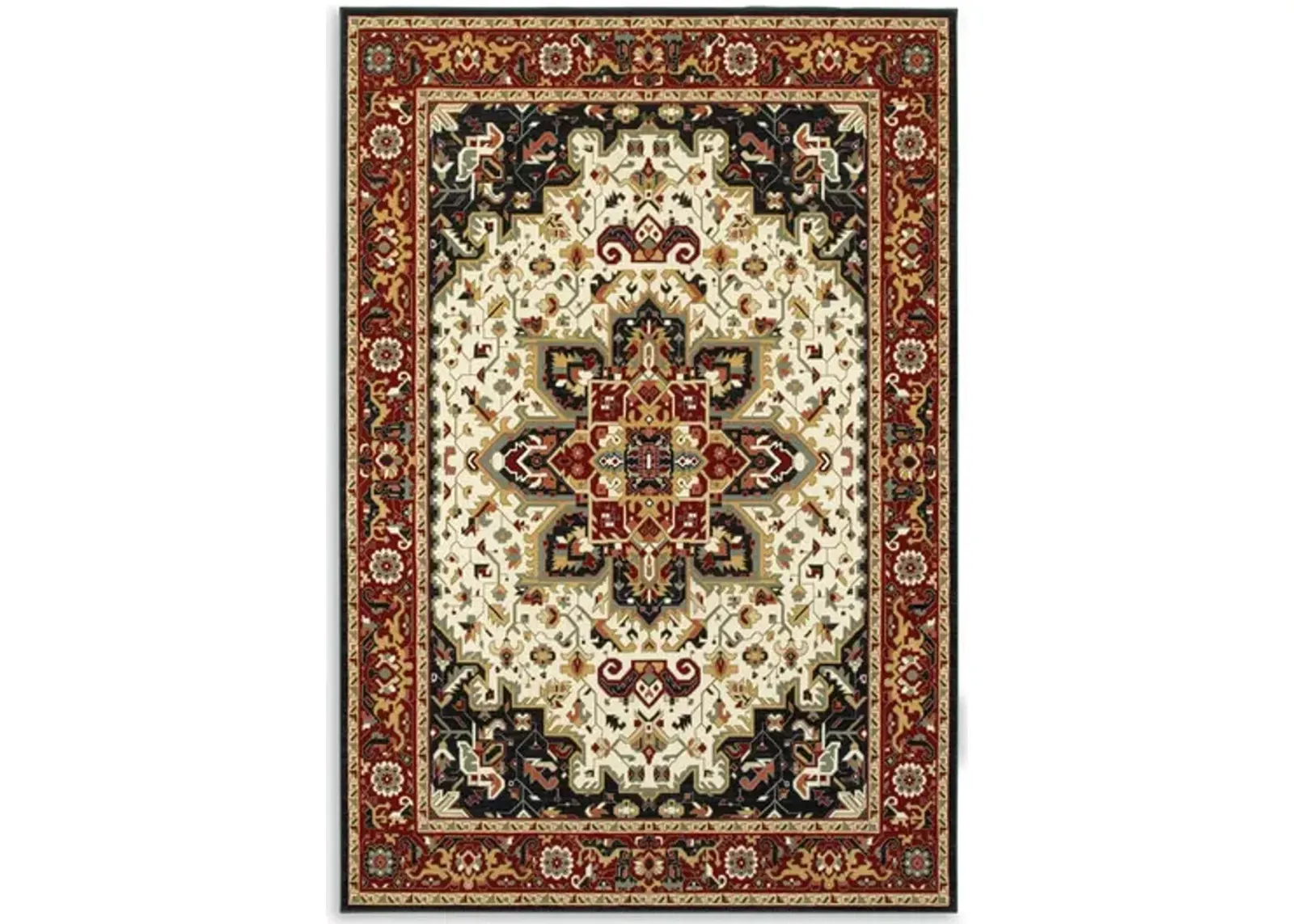 Kashan Red Medallion Area Rug - 5 3  X 7 6 