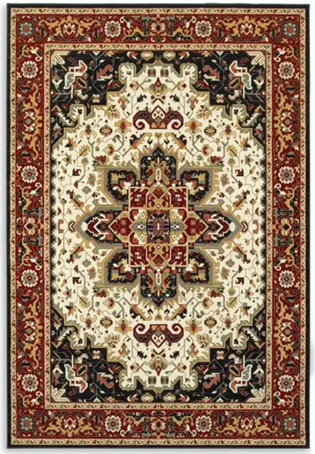 Kashan Red Medallion Area Rug - 5 3  X 7 6 