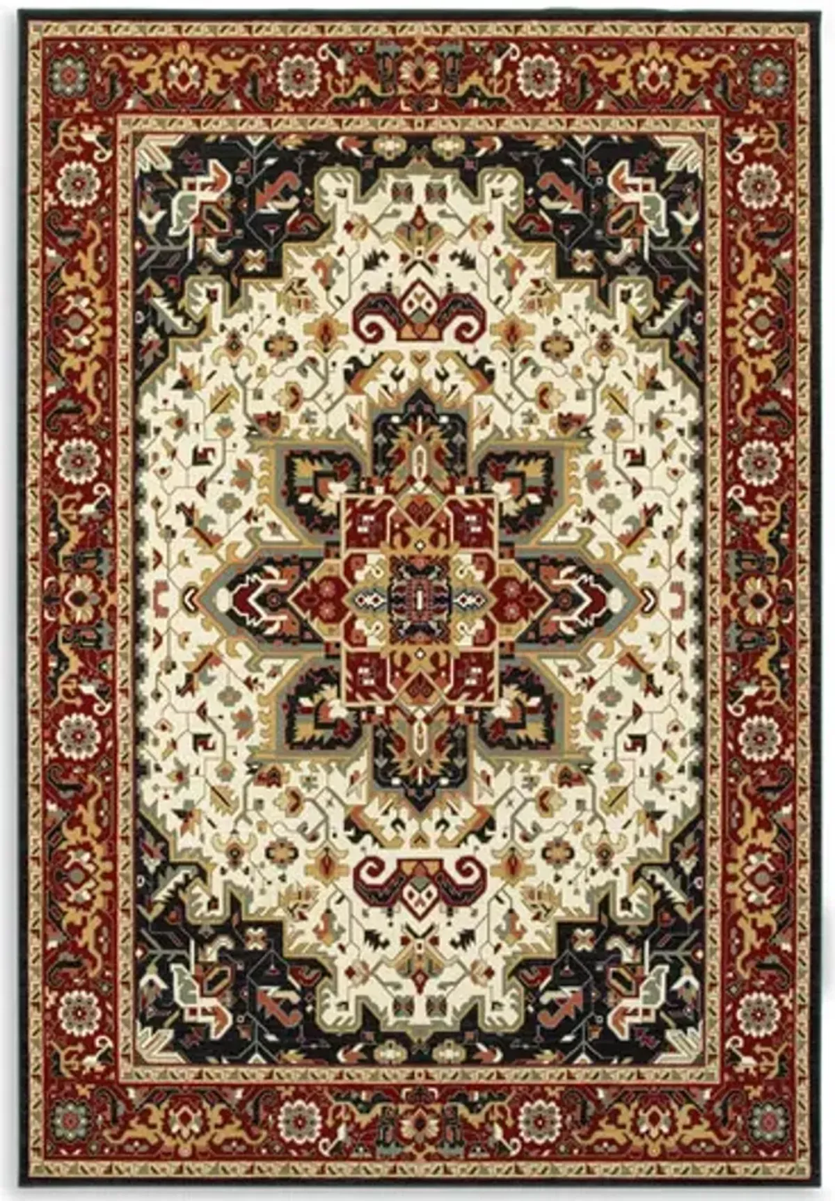 Kashan Red Medallion Area Rug - 5 3  X 7 6 