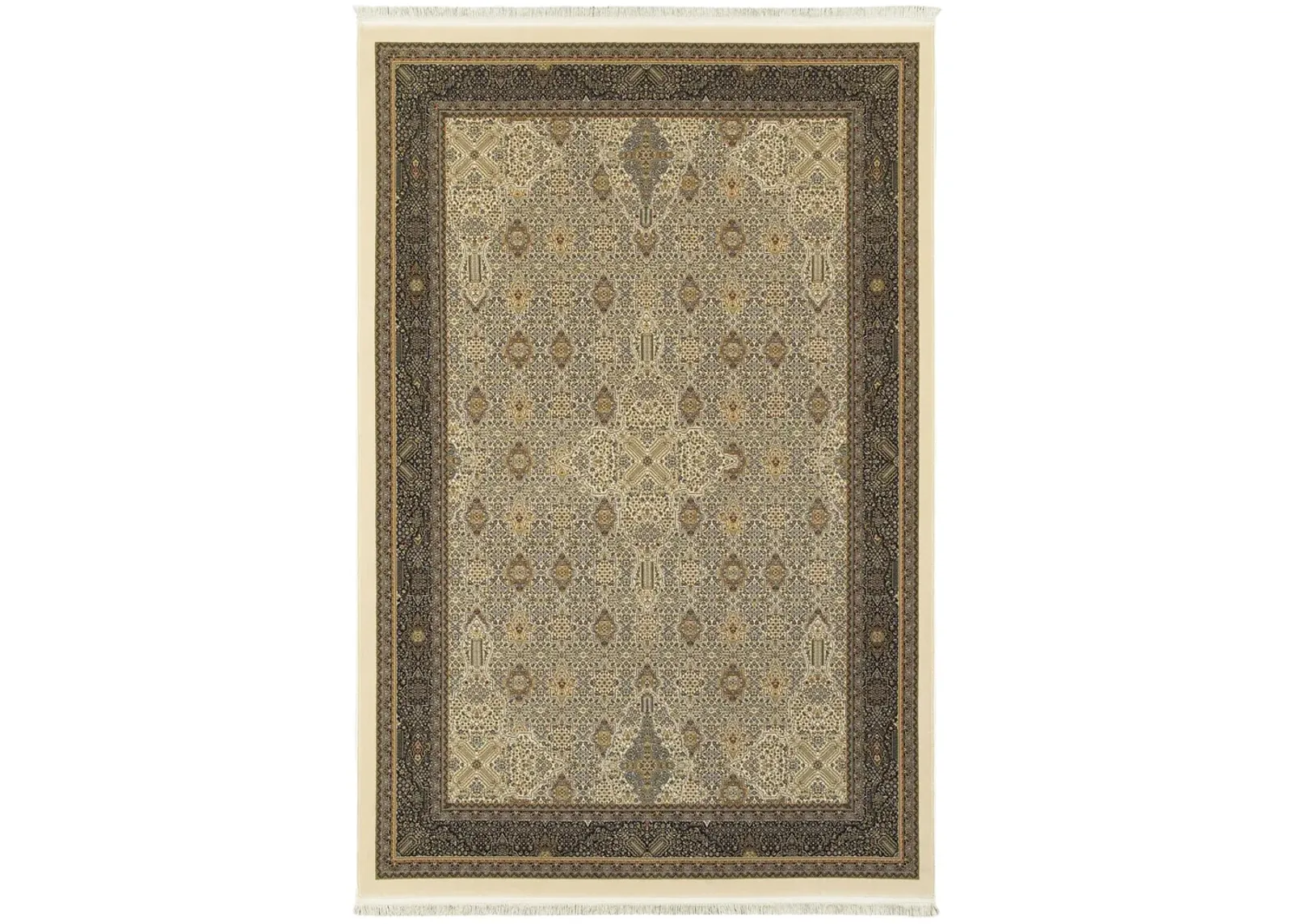 Masterpiece Ivory Black Area Rug - 5 3  X 7 6 