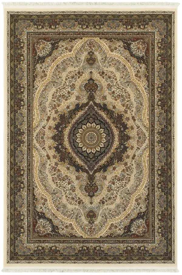 Masterpiece Medallion Ivory Area Rug - 5 3  X 7 6 
