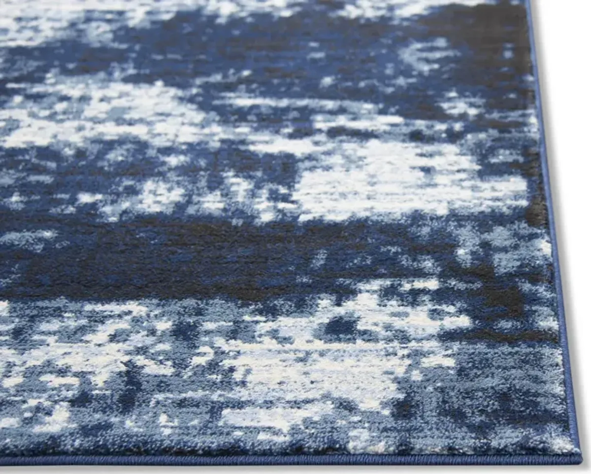 Panache Wave Blue Area Rug - 5 3  X 7 6 