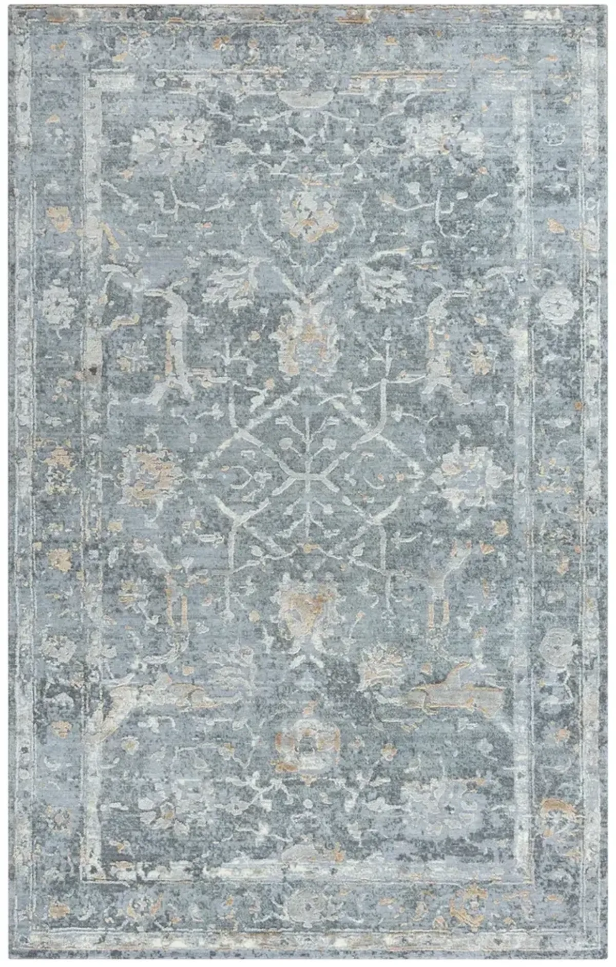 Artistry Border Grey Area Rug - 5 0  X 8 0 