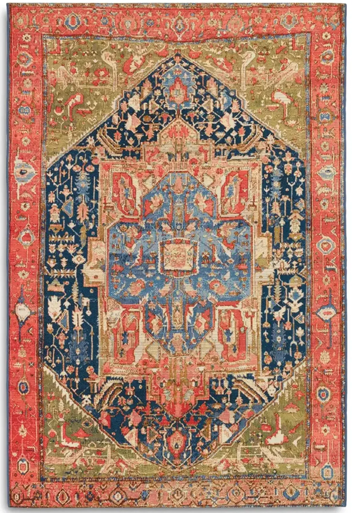 Marina Heriz Red Area Rug - 4 10  x 7 6 