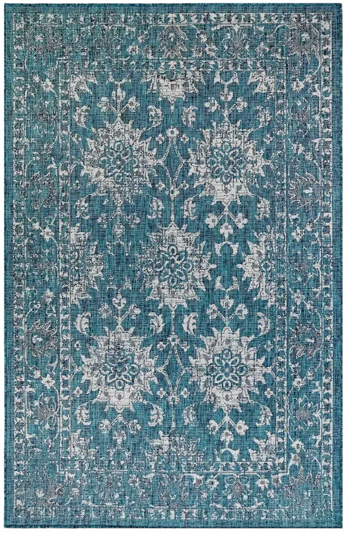 Carmel Vintage Floral Teal Area Rug