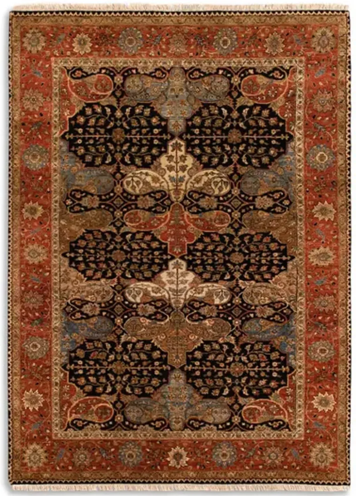 Hand Knotted Area Rug - 5 1  X 7 0 