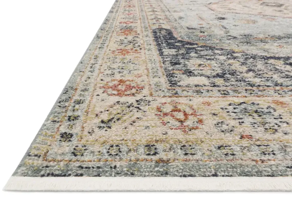 Magnolia Home Graham Blue Antique Ivory Area Rug - 5 5  x 7 6  