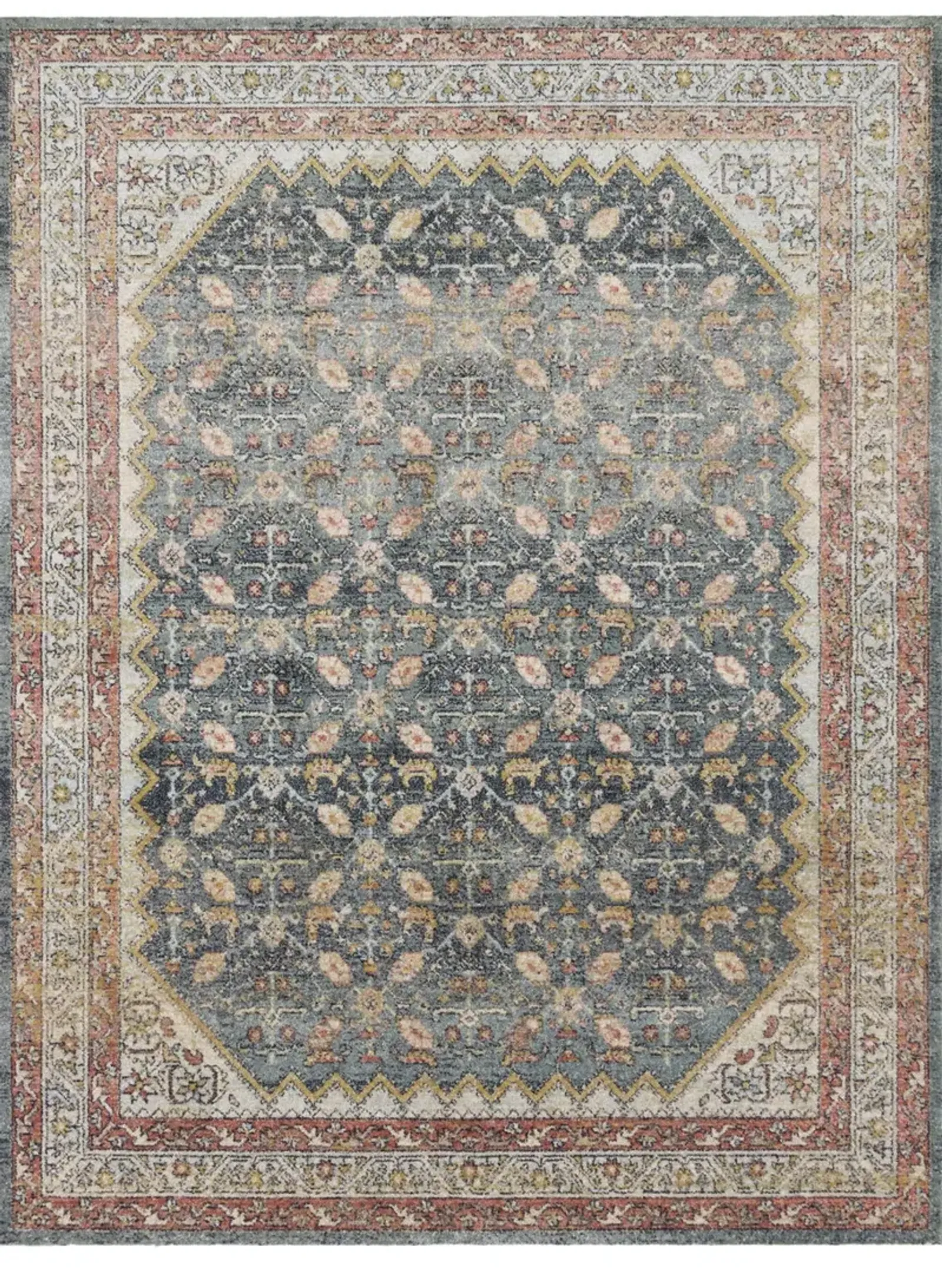 Magnolia Home Graham Blue Persimmon Area Rug - 5 5  x 7 6  