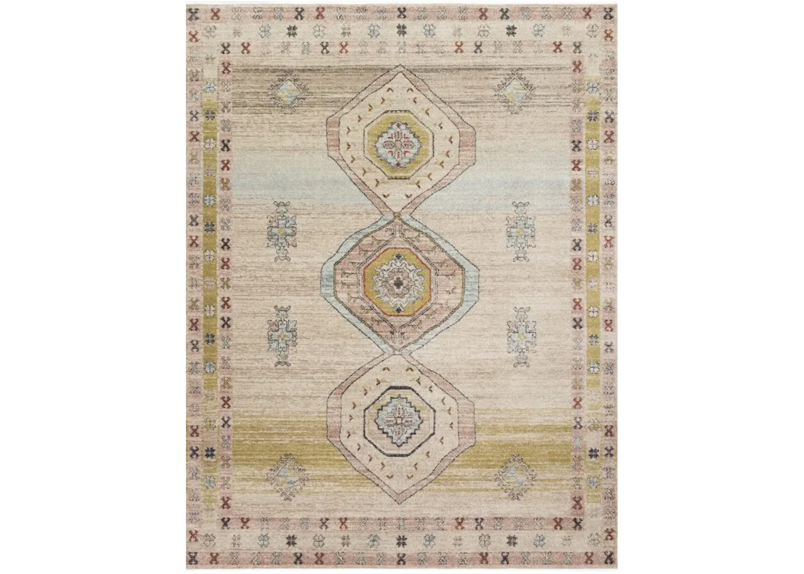 Magnolia Home Graham Antique Ivory Multi Area Rug - 5 5  x 7 6  