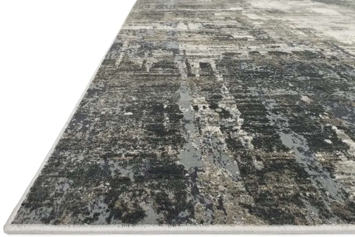 Cascade Ivory Charcoal  Area Rug - 5 3  X 7 8 