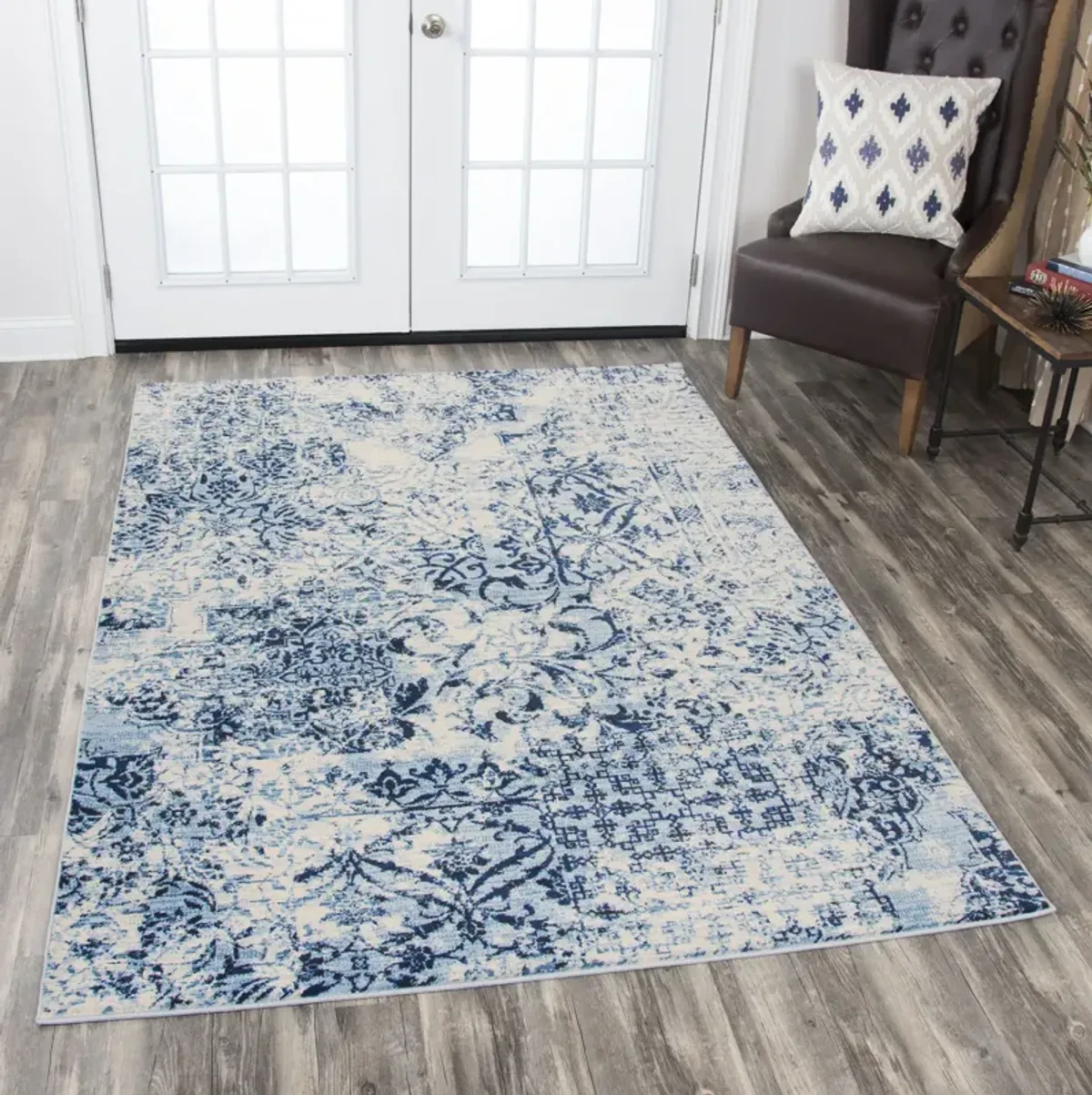 Panache Blue Collage Area Rug - 5 3  X 7 6 