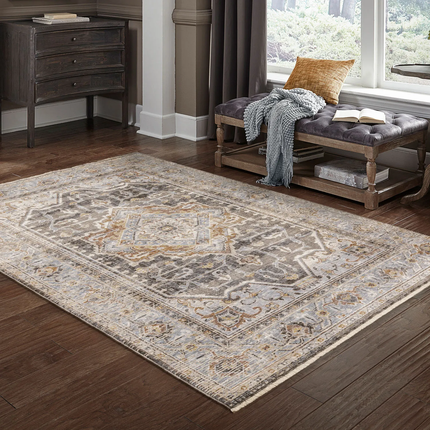 Maharaja Stone Area Rug - 5 3  X 7 6 