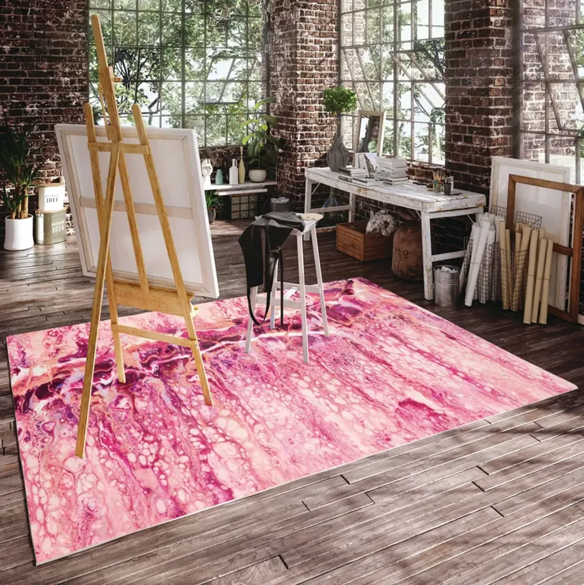 Kikiamo Flamingo 5 0  x 7 6  Area Rug 