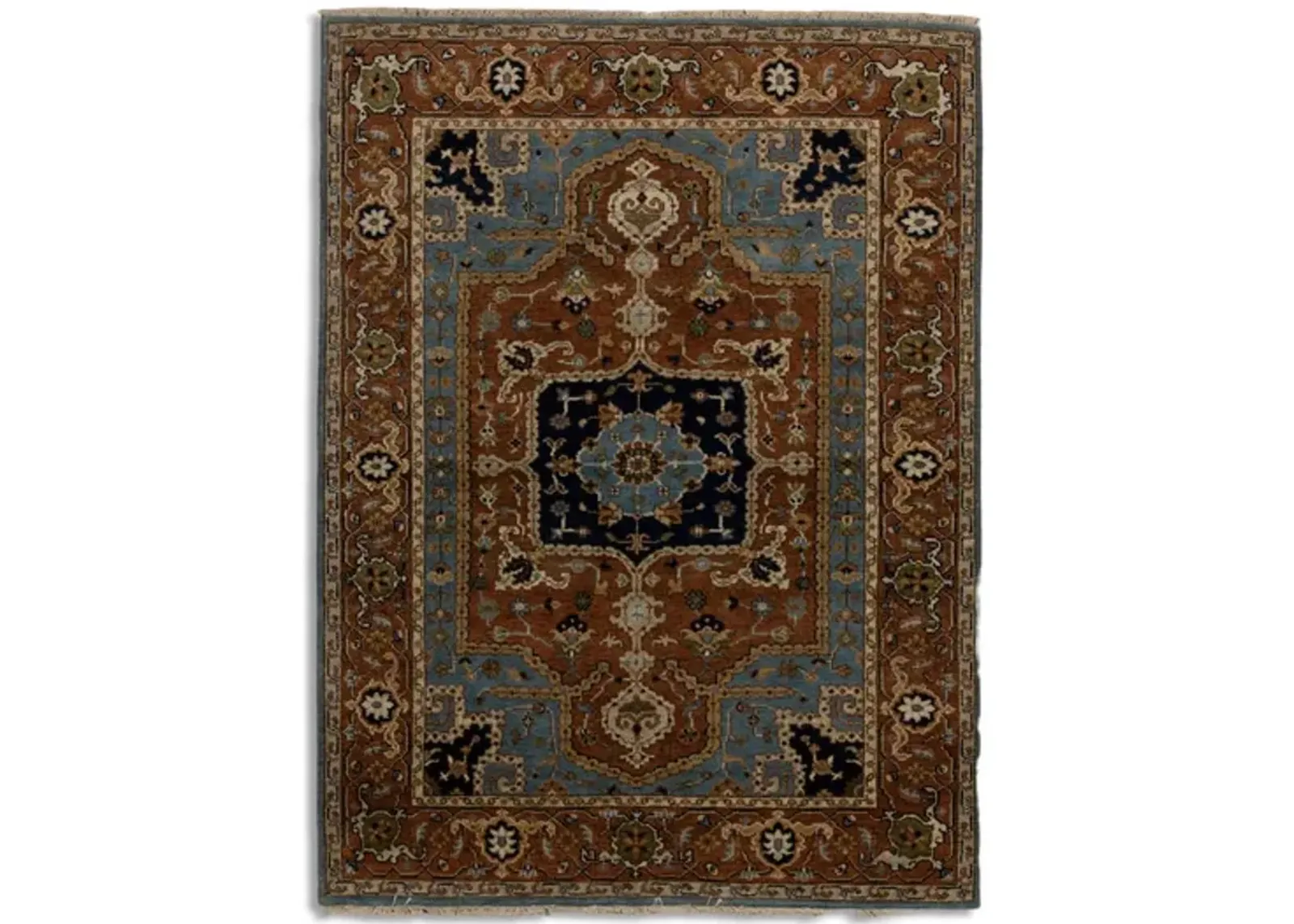 Hand Knotted Rust 5 0  x 6 9  Area Rug