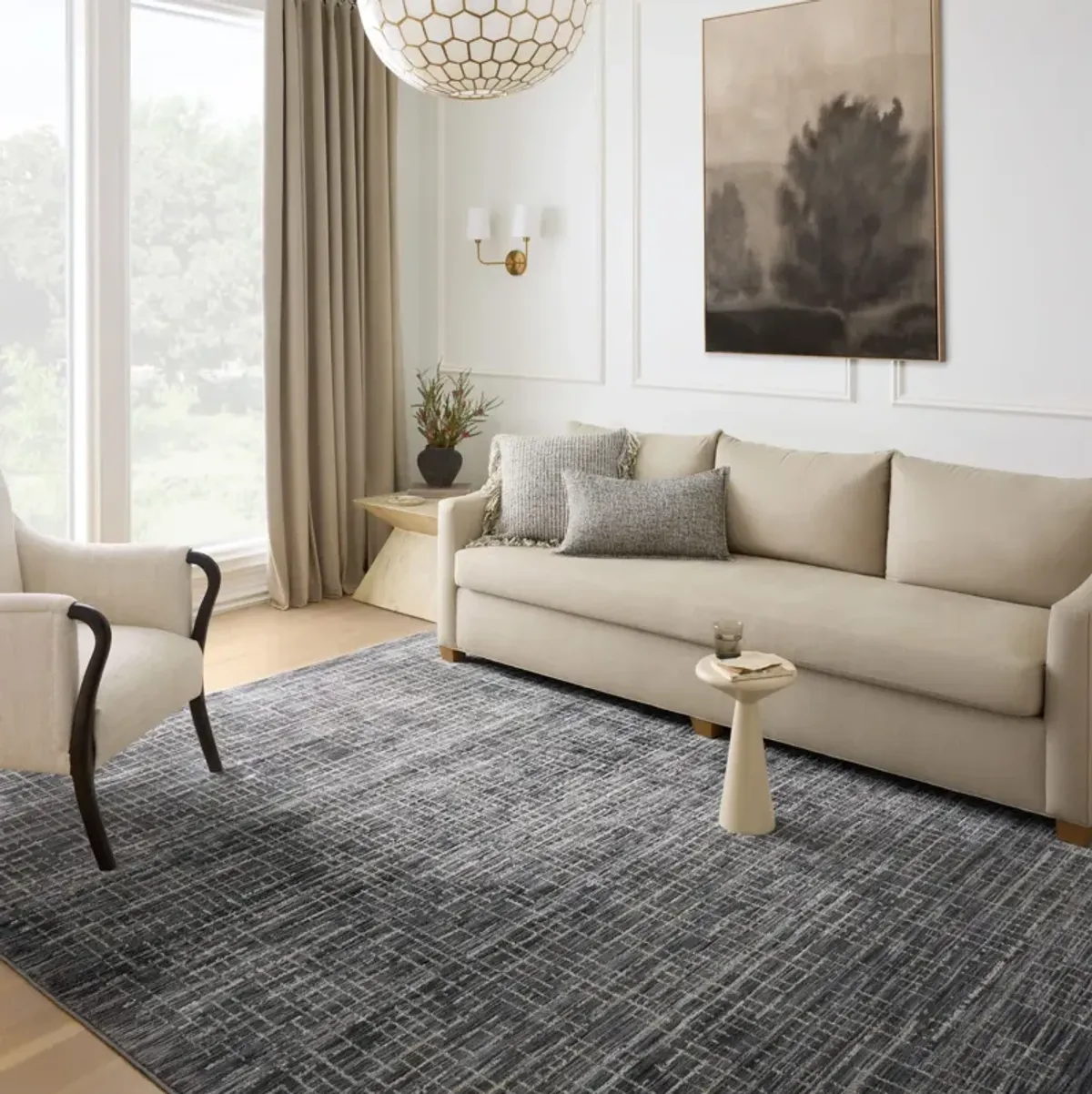 Soho Onyx Silver 5 3  x 7 9  Area Rug