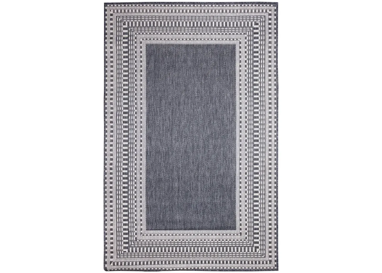 Malibu Etched Border Navy 5 7  x 7 6  Area Rug