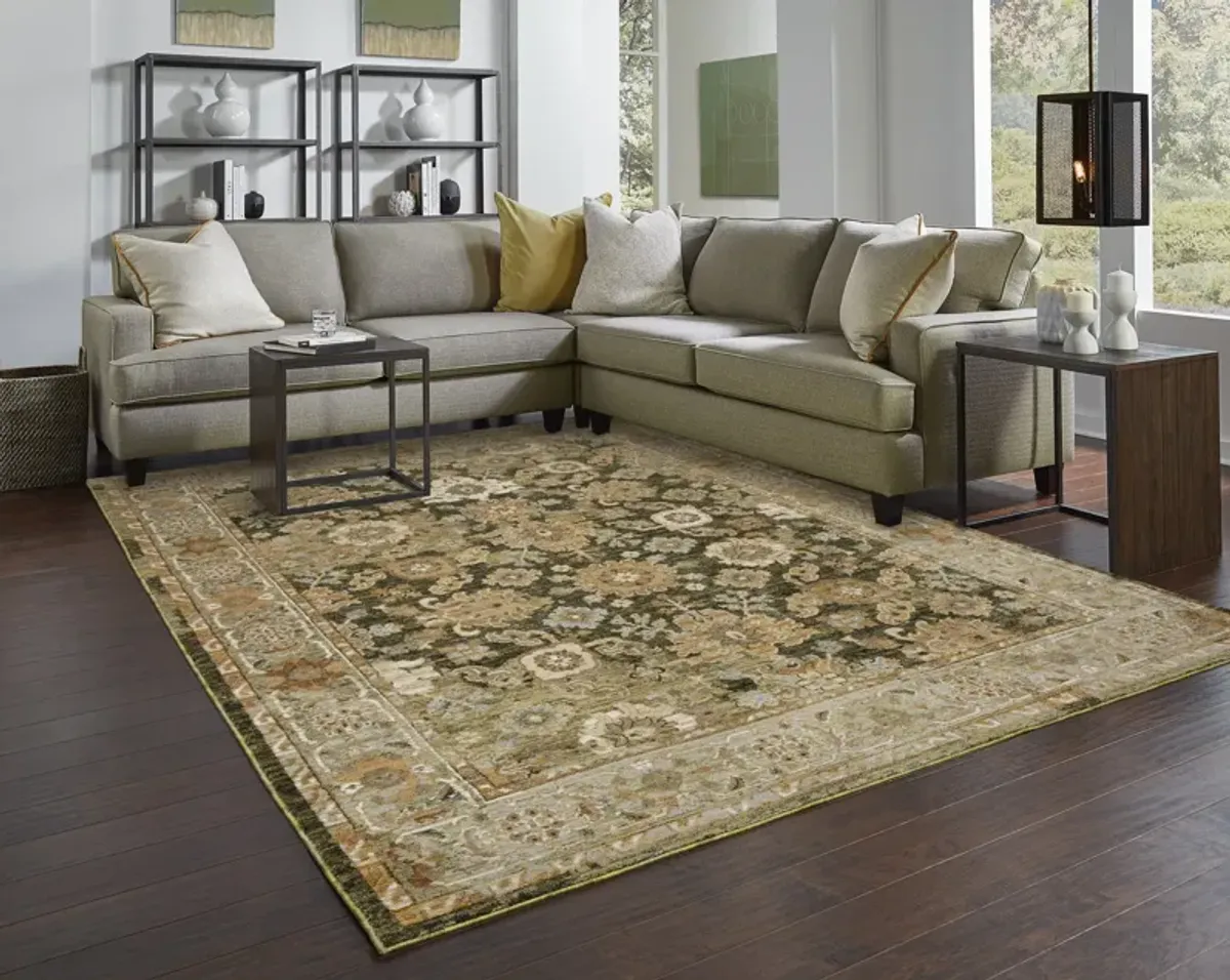 Andorra Green Gold Area Rug - 5 3  X 7 3 