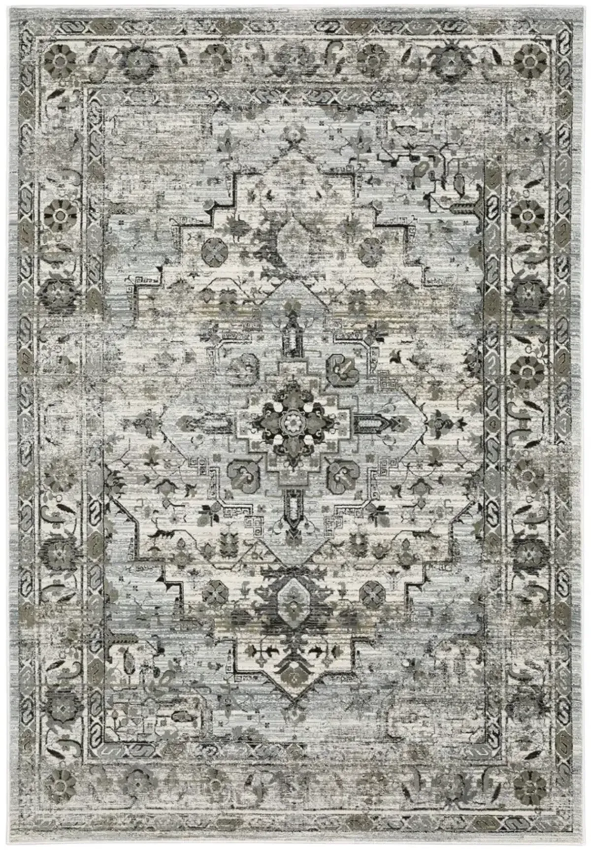 Gemini Grey Blue 5 3  X 7 6  Area Rug