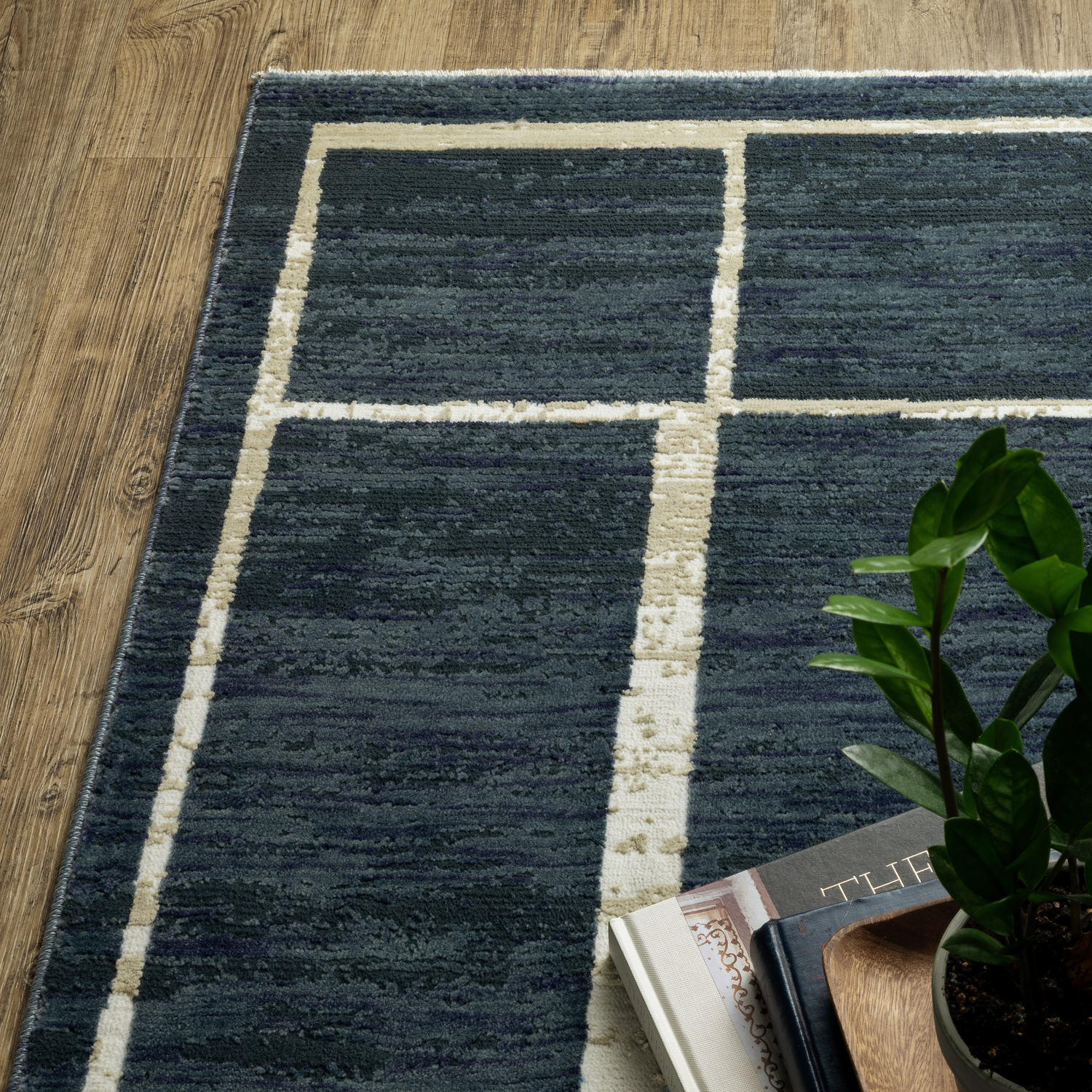 Reed Blue Ivory 5 3  X 7 6  Area Rug