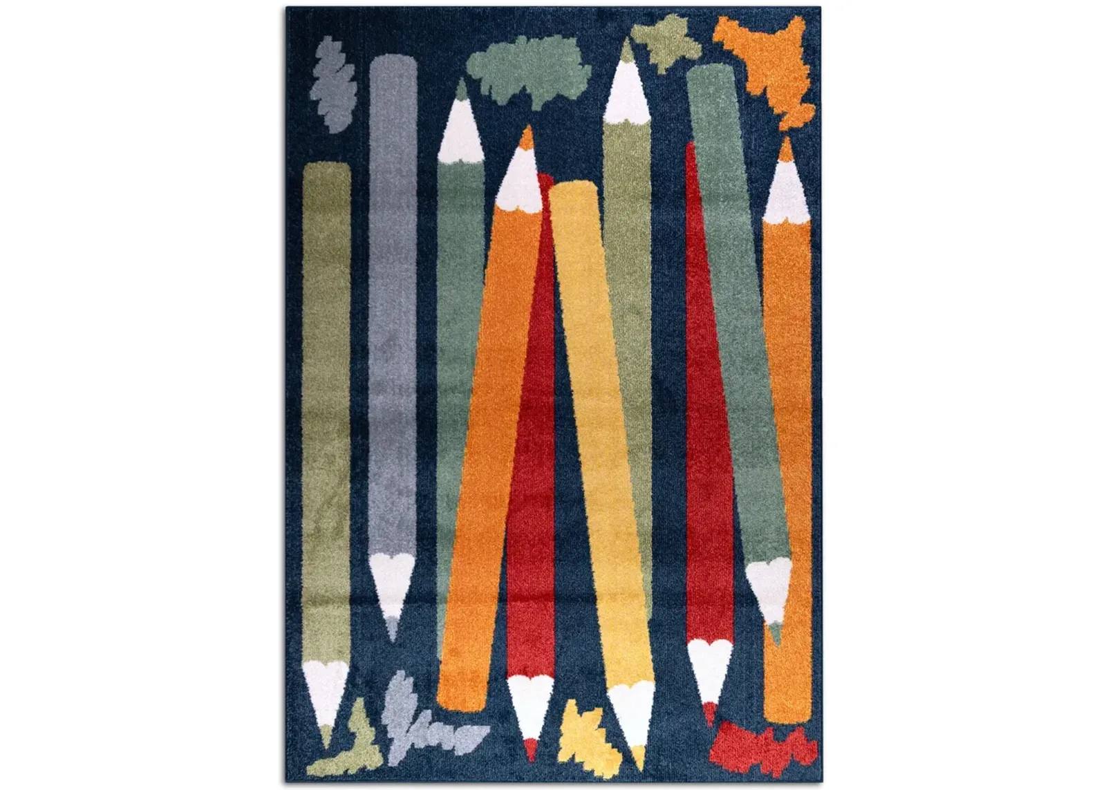 Crayons Navy Multi - 5 3  x 7 0  Area Rug