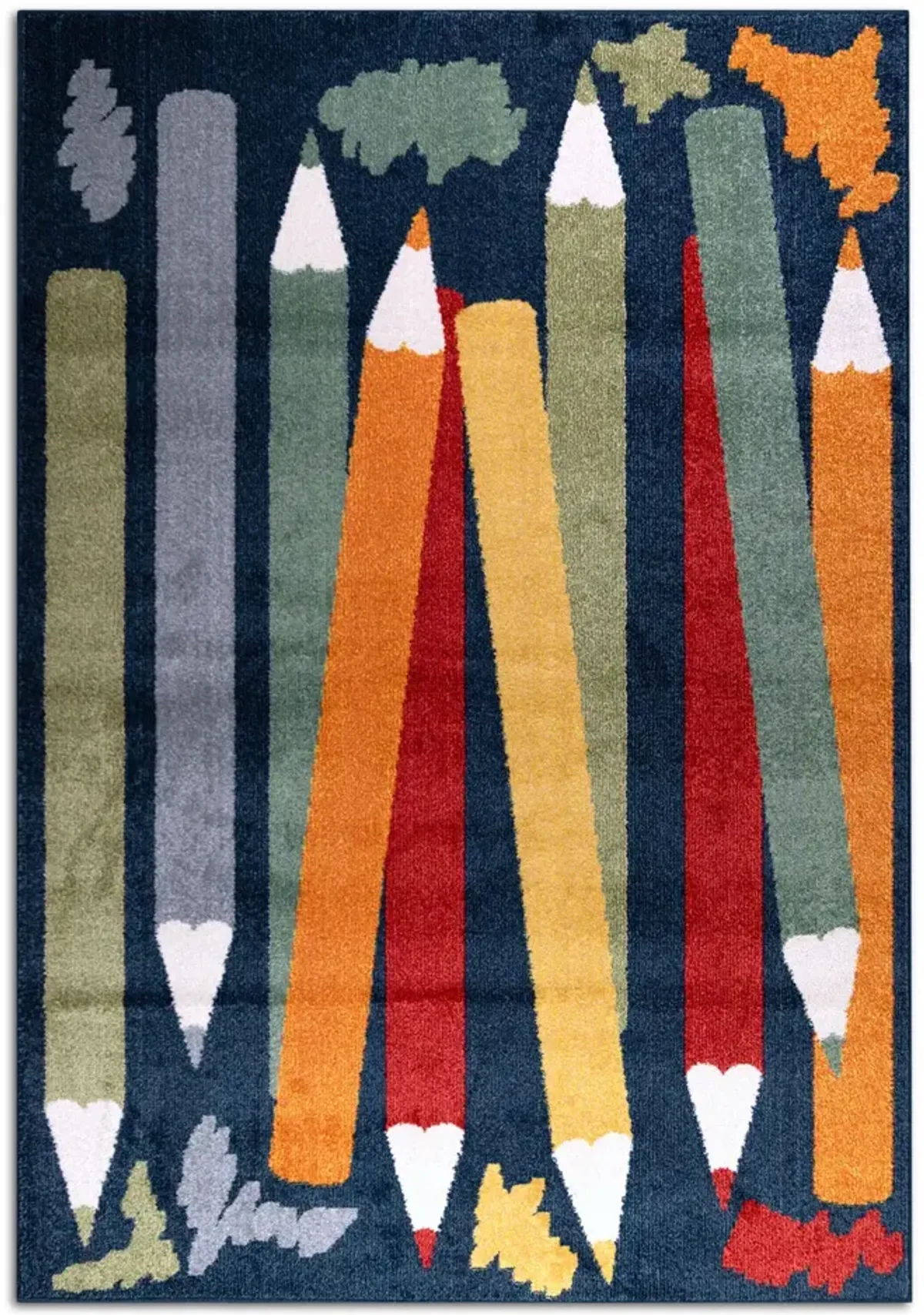 Crayons Navy Multi - 5 3  x 7 0  Area Rug