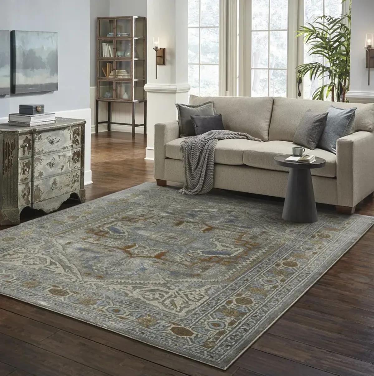 Ellington Grey Multi  5 3  X 7 6  Area Rug