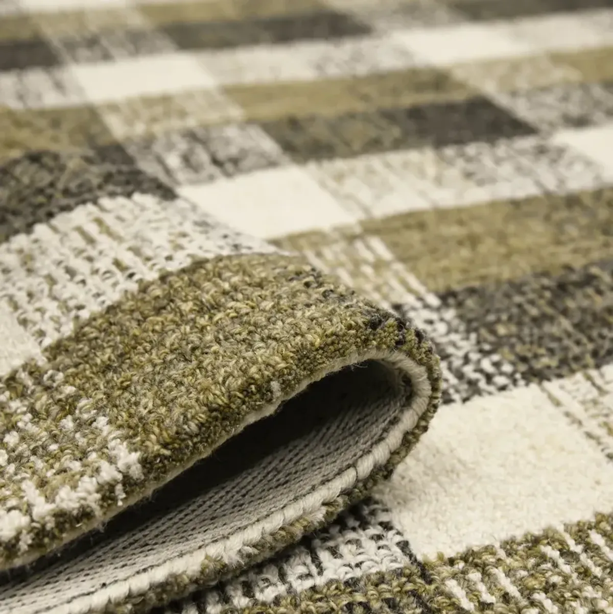 Tartan Khaki Area Rug - 5 0  X 7 6  