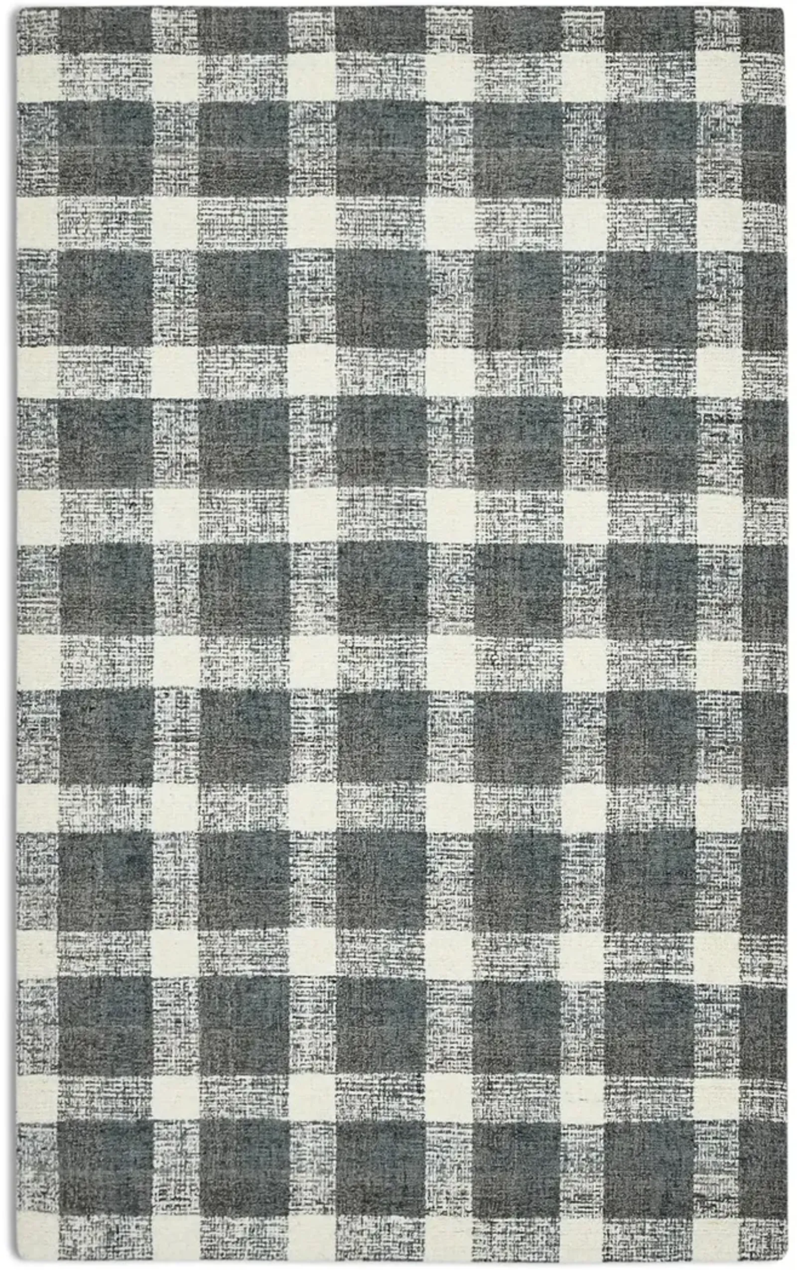 Tartan Dark Gray Area Rug - 5 0  X 7 6 